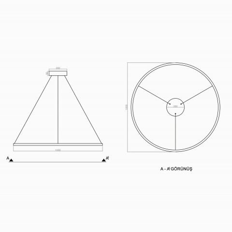 Sarkıt Led Avize Cirkel PLA30041D Led Avize