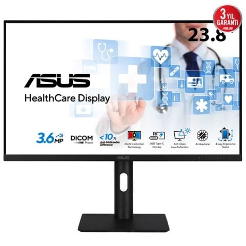 ASUS 23.8'' IPS HEALTCARE HA2441A 5MS 75HZ HDMI-DP TYPEC SAĞLIK MONİTÖRÜ 2560X1440