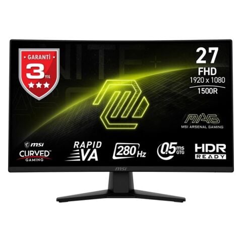 MSI 27'' VA MAG 274CXF 0.5MS 280HZ HDMI-DP KAVISLI GAMING MONİTÖR 1920X1080