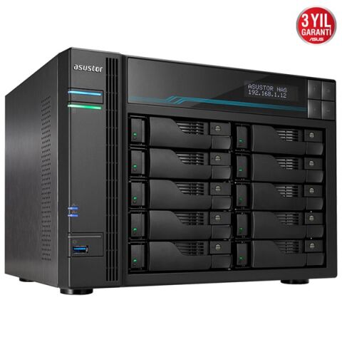 ASUSTOR AS6510T-32GB ATOM C3538 32GB RAM-10-diskli Nas Server (Disksiz)