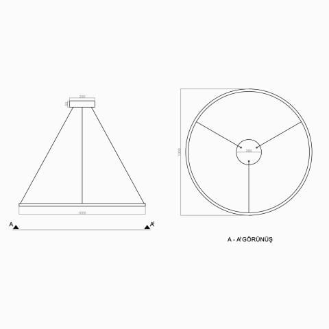 Sarkıt Led Avize Cirkel Pro PLA30041D Led Avize