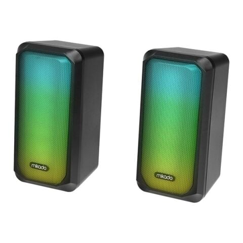 MIKADO MD-356 2.0 5Wx2CH RGB Ledli Siyah USB Multimedia Oyuncu Speaker Hoparlör