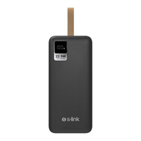 <![CDATA[S-LINK G330 30000mAh Micro+Type-C+USB PD20W+QC3.0 18W Siyah LCD Taşınabilir Pil Şarj Cihazı Powerbank]]>