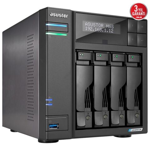 ASUSTOR LOCKERSTOR 4 Gen2 AS6704T-16GB CELERON N5105-16GB RAM-4diskli Nas Server (Disksiz)