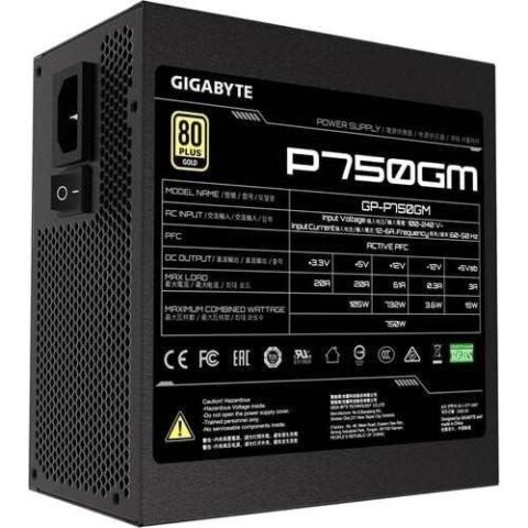 GIGABYTE 750W 80+ GOLD GP-P750GM 13.5cm Fanlı Tam Modüler Power Supply Kutu Açık (Outlet)
