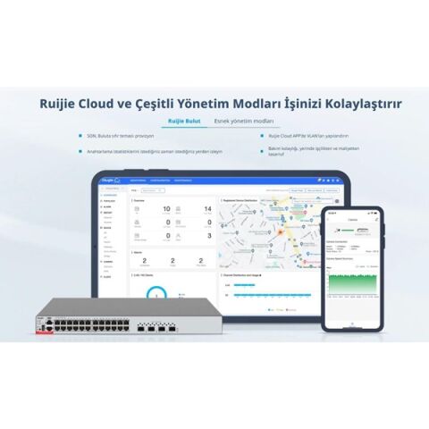 RUIJIE 48port RG-CS83-48GT4XS-PD GIGABIT 4-SFP+ 10GBE 1570W LAYER3 YÖNETİLEBİLİR POE SWITCH