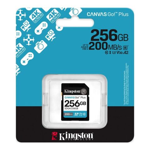 KINGSTON 256GB CANVAS GO+ SDG4/256GB SDHC HAFIZA KARTI