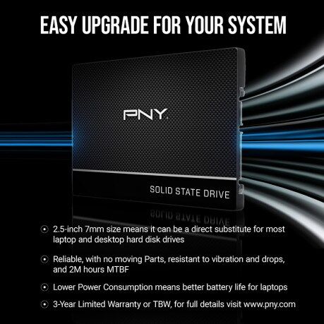 PNY 250GB CS900 SSD7CS900-250-RB 535-500MB/s SSD SATA-3 DİSK