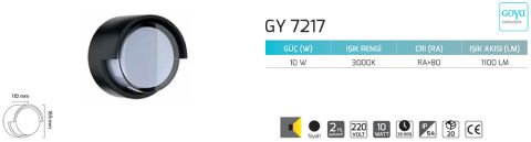 Goya Gy 7217 10 Watt  Plastik Gövdeli Duvar Aplik