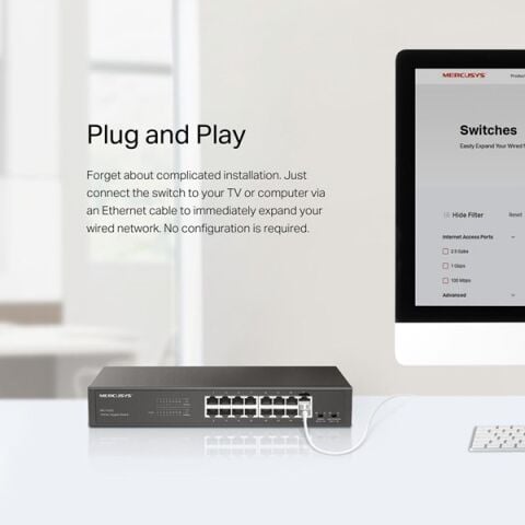MERCUSYS 16port MS116GS GIGABIT YÖNETİLEMEZ SWITCH