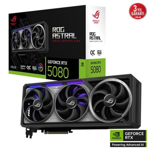 ASUS 16GB ROG ASTRAL RTX5080-O16G GAMING GDDR7 256bit HDMI-DP PCIE 5.0