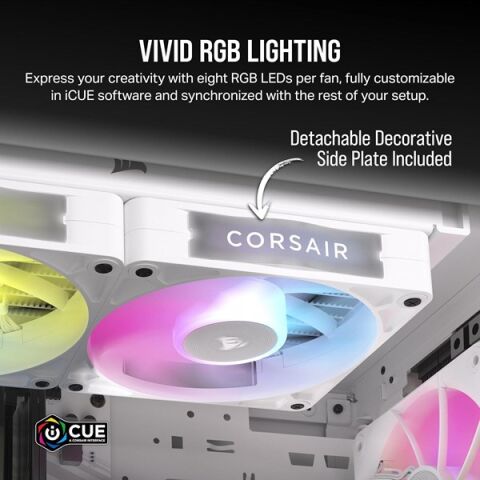 CORSAIR QX120 CO-9051024-WW 14CM RGB KASA FANI+HUB KIT BEYAZ 2-li paket