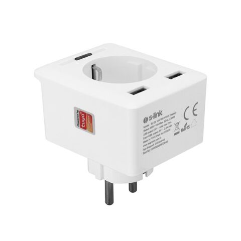 <![CDATA[S-Link Swapp SL-04 10A Akım Korumalı Akıllı Priz 2 USB 2.4 Ghz Wifi TUYA Destekli]]>