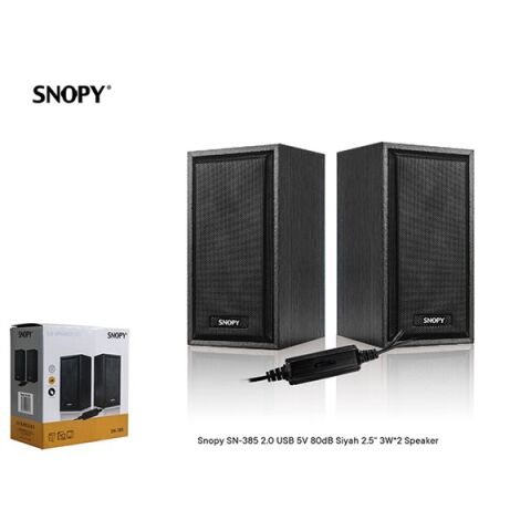 Snopy SN-385 2.0 USB 5V 80dB Siyah 2.5'' 3W*2 Speaker