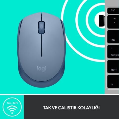 LOGITECH M171 Kablosuz Mouse-Bluegrey 910-006866