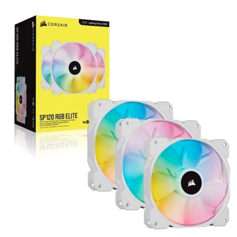 CORSAIR CO-9050137-Ww iCUE SP120 RGB Elite Beyaz 120mm Kasa Fanı-Kontrol Ünitesi 3--lü paket
