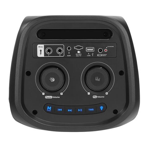 MIKADO MD-11BT Siyah 20*2 40W RGB Işıklı Kablosuz Mikrafonlu Taşınabilir Speaker Hoparlör