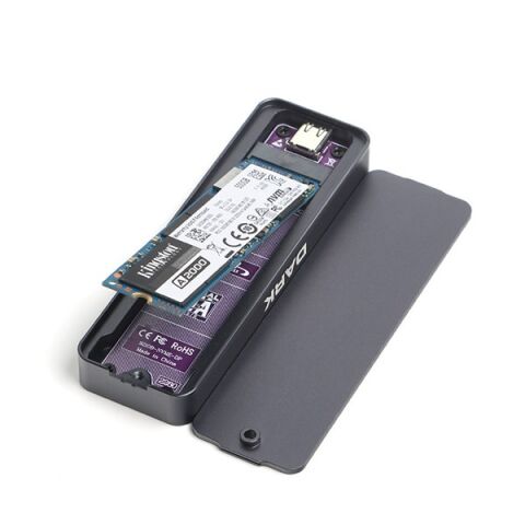 DARK DK-AC-DSEM6 USB3.2 Gen2 Type-C - M.2 NVMe & SATA NGFF SSD LED Dokunmatik Ekranlı Disk Kutusu