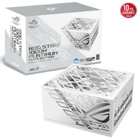 ASUS 1000W 80+ PLATINUM ROG STRIX 1000P WHITE PCIE 5.0 TAM MODÜLER POWER SUPPLY BEYAZ