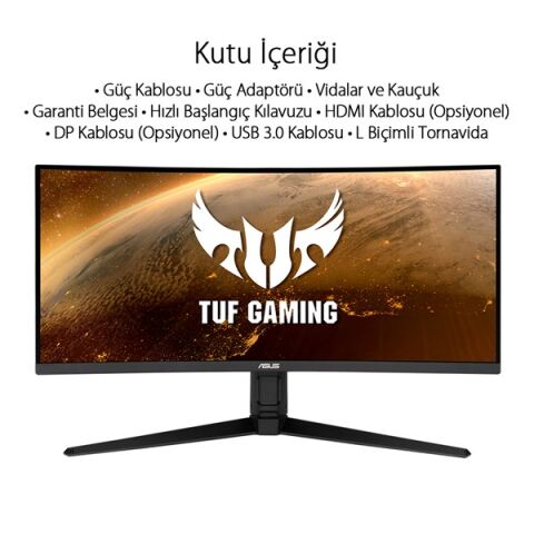 ASUS 34'' VA TUF GAMING VG34VQL1B 1MS 165HZ HDMI-DP KAVISLI GAMING MONİTÖR 3440X1440