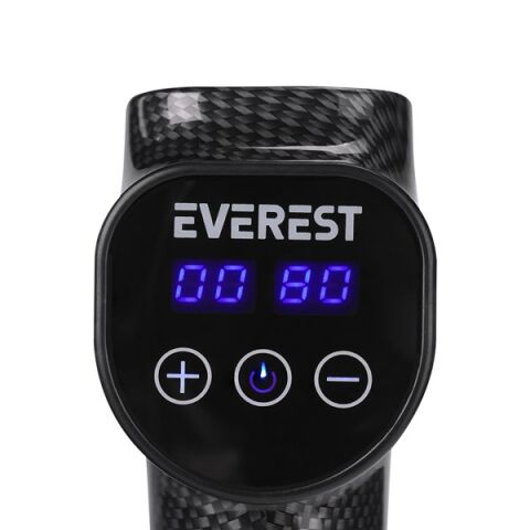 <![CDATA[Everest EV-MT51 12V Dijital Karbon Fiber/Siyah 2500 mAh Kablosuz Profesyonel Sporcu 30 Kademeli Hız 7 Başlıklı Masaj Tab]]>