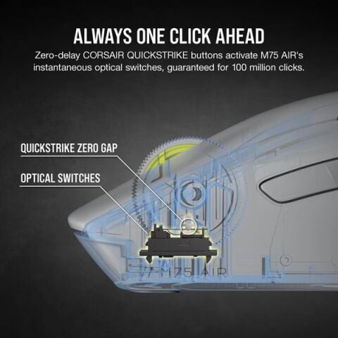 CORSAIR M75 AIR WIRELESS ULTRA LIGHTWEIGHT 26000dpi KABLOSUZ GAMING MOUSE GRI