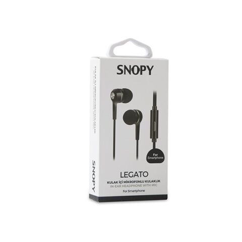 Snopy SN-778 LEGATO MP3 Kulak İçi Siyah Mikrofon & Kulaklık