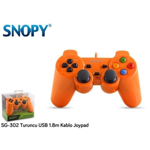 Snopy SG-302 Turuncu USB/PC/PS3 1.8m Kablo Joypad