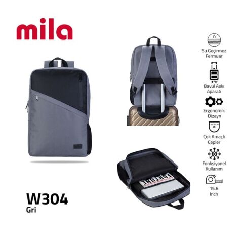 CLASSONE 17.3'' MILA W3045 Bölmeli Wtxpro Su Geçirmez Kum. Notebook Sırt Çantası