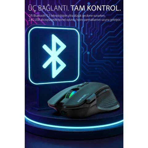 INCA Empousa Kablosuz + Bluetooth Gaming Siyah Mouse IMG-GT22