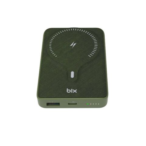 <![CDATA[BİX 10000mAh BXPB105-GRE 22.5W-15W Type-C Micro USB KABLOSUZ LED GÖSTERGELİ Yeşil POWERBANK]]>