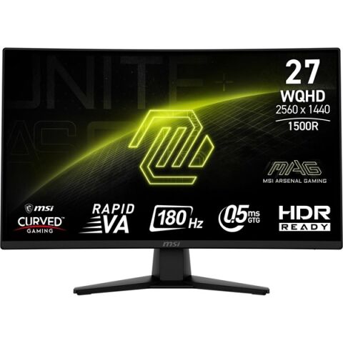 MSI 27'' RAPID VA MAG 274CQF 0.5MS 180HZ HDMI-DP KAVISLI GAMING MONİTÖR 2560X1440