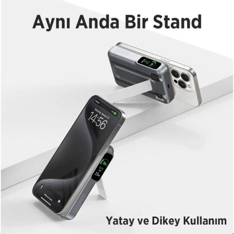 <![CDATA[BİX 10000mAh TPB16-GR 6'SI 1 ARADA OLED EKRANLI Gri KABLOSUZ POWERBANK]]>