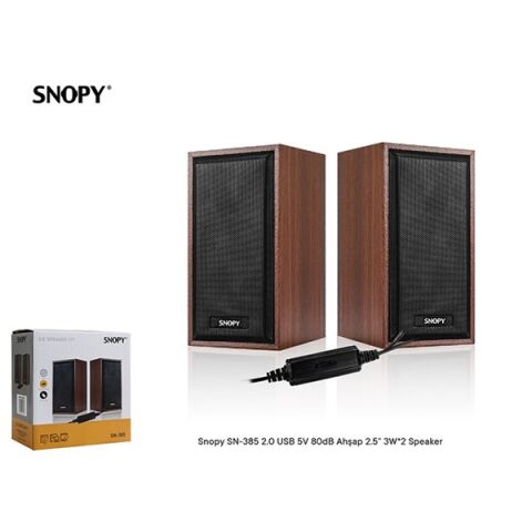 Snopy SN-385 2.0 USB 5V 80dB Ahşap 2.5'' 3W*2 Speaker