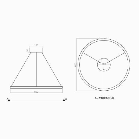 Sarkıt Led Avize Cirkel Pro PLA30041B Led Avize