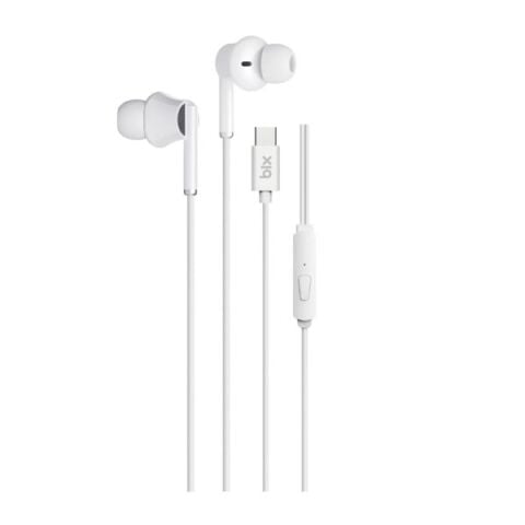 BİX HF01C-WE Type-C Beyaz 14MM EXTRA BASS KULAKİÇİ Mikrofonlu Kulaklık