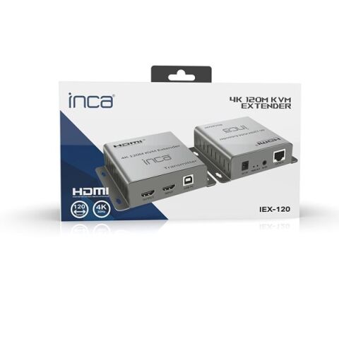 INCA 1port IEX-120 1port HDMI (giriş) 1port Ethernet (Cat6) 4K HDMI Repeater 120metre mesafeye kadar
