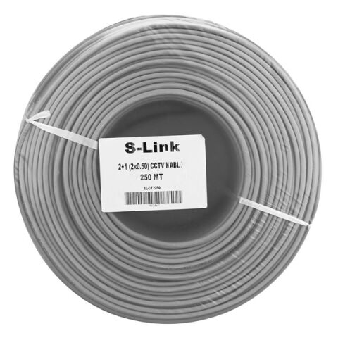 <![CDATA[S-LINK 250metre 2+1 SL-CT2250 0.50 CCTV Kablo]]>
