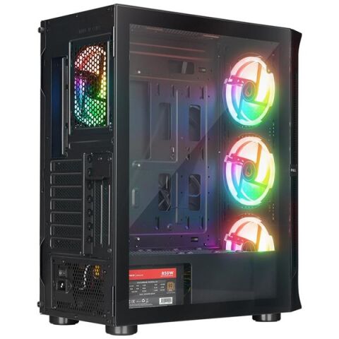 RAMPAGE 850W 80+ PROLIX MESH 4-RGB FANLI GAMING MID-TOWER PC KASASI