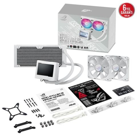 ASUS 240MM ROG RYUJIN III 240 ARGB OLED AM5-1851P SIVI SOĞUTMALI İŞLEMCİ FANI BEYAZ