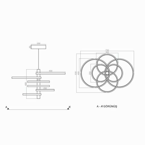 Sarkıt Led Avize Bangle PLA30069 Led Avize