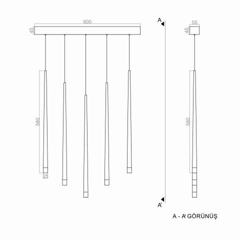 Sarkıt Led Avize Stalactite Rod PLA83021L Led Avize