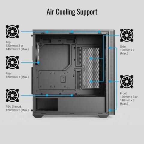 AEROCOOL D501A AE-D501A-BK GAMING MID-TOWER PC KASASI