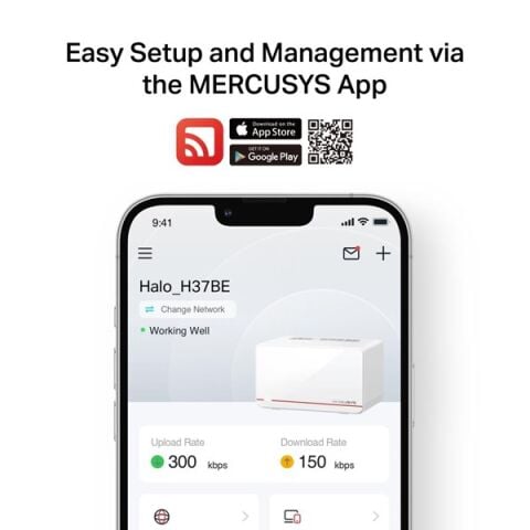 MERCUSYS HALO H37BE (2-Pack) WIFI7 BE6500 DUAL BAND ROUTER 2-li paket