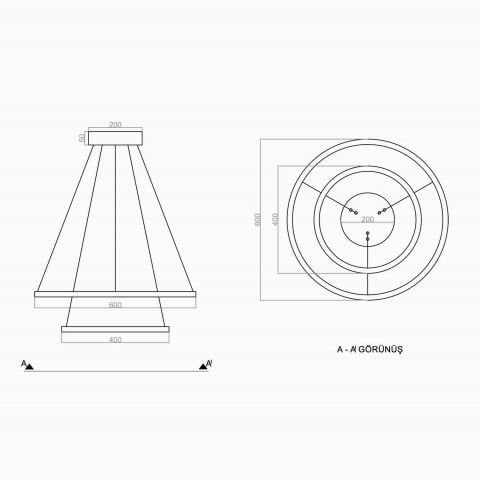 Sarkıt Led Avize 2Cirkel PLA30042 Led Avize