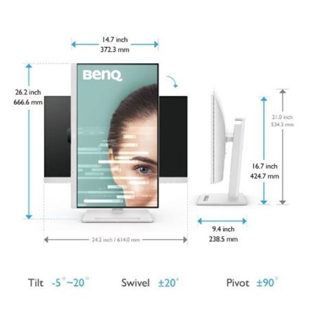 BENQ 27'' IPS GW2790QT 5MS 75HZ HDMI-DP PIVOT KURUMSAL MONİTÖR 2560X1440 BEYAZ