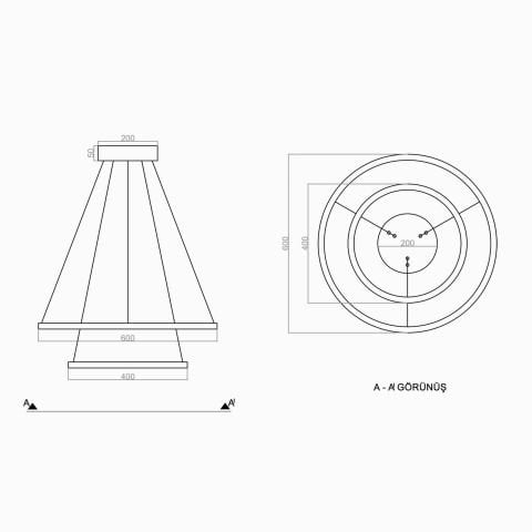 Sarkıt Led Avize 2Cirkel Pro PLA30042 Led Avize