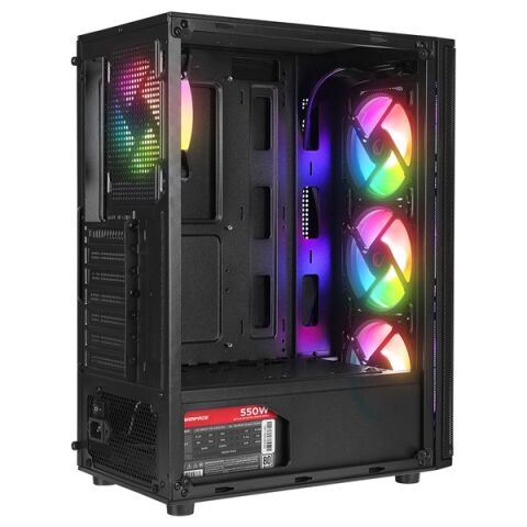 RAMPAGE 550W 80+ HELIOS MESH GAMING MID-TOWER PC KASASI