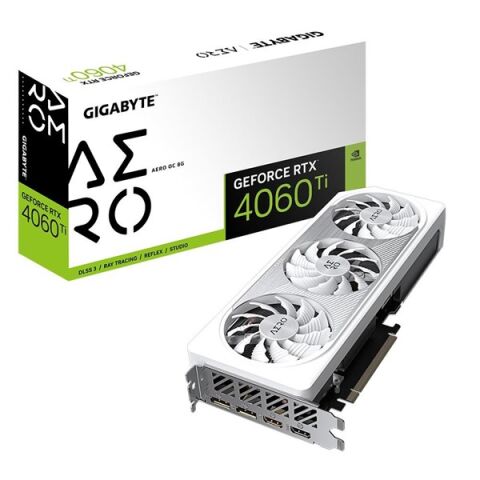 GIGABYTE 8GB RTX4060TI AERO OC GV-N406TAERO OC 8GD GDDR6 128bit PCIE 4.0