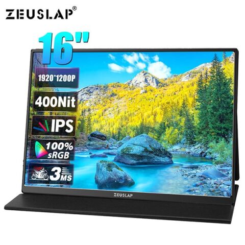 ZEUSLAP 16'' IPS P16 3MS 60Hz mHDMI-TYPE-C Taşınabilir Grafik Tasarım Monitör (1920 X 1200)